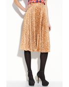 Tucker Pleated Silk Skirt - Lyst