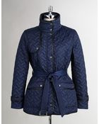 Cole Haan Quilted Jacket with Belted Waist - Lyst