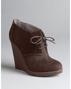 Enzo Angiolini Suede Lace-Up Platform Wedge Boots - Lyst