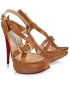 Luciano Padovan Brown Leather Platform Sandal - Lyst