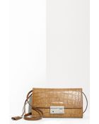 Michael Kors Gia Croc Embossed Clutch - Lyst
