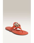 Tory Burch Miller Logo Flat Thong Sandal - Lyst
