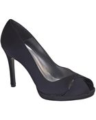 Stuart Weitzman Swag - Black Satin Pump - Lyst