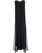 Alexander McQueen Draped Silk Chiffon Bustier Gown - Lyst