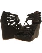 Sigerson Morrison Plaited Strap Suede Wedges - Lyst