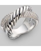 David Yurman Diamond & Sterling Silver Ring - Lyst