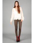 Haute Hippie Ruffle Front Blouse - Lyst