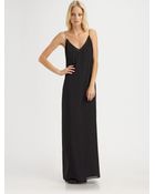 T By Alexander Wang Silk Semi-sheer Slip Dress - Lyst