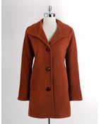 Ellen Tracy Single Breasted Wool Blend Coat - Lyst