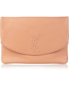 Saint Laurent Belle Du Jour Leather Clutch - Lyst