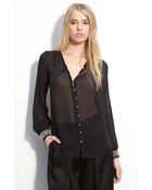 Elizabeth And James Embellished Chantal Blouse - Lyst