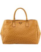 Prada Struzzo Executive Tote - Lyst