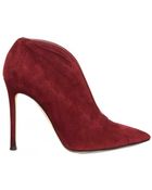Gianvito Rossi 100mm Suede Pointy Low Boots - Lyst