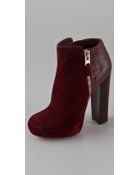 B Brian Atwood Paramour Suede High Heel Booties - Lyst