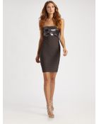 Hervé Léger Strapless Sequined Bandage Dress - Lyst