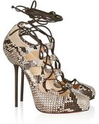 Christian Louboutin Wales 120 Python Sandals - Lyst