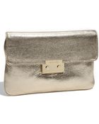 MICHAEL Michael Kors Sloan Metallic Leather Clutch - Lyst