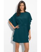 Suzi Chin For Maggy Boutique Tie Waist Silk Dress - Lyst