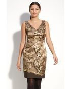 T Tahari Gina Stretch Satin Sheath Dress - Lyst
