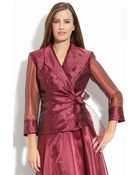 Alex Evenings Side Tie Organza Blouse - Lyst