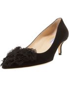 Oscar de la Renta Rosette-toe Suede Pump - Lyst