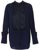 3.1 Phillip Lim Silk Tuxedo Shirt with Organza Bib - Lyst