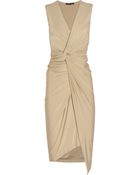 Donna Karan New York Knot-front Stretch-jersey Dress - Lyst