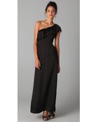Rebecca Taylor Eyelash One Shoulder Gown - Lyst
