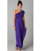 Rebecca Taylor Eyelash One Shoulder Gown - Lyst