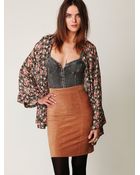 Free People Suede High Waist Pencil Skirt - Lyst