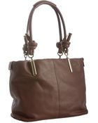 Chloé Garnet Calfskin Leather Knotted Handle Satchel - Lyst