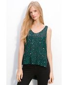 Diane von Furstenberg Desta Asymmetric Hem Sequin Tank - Lyst