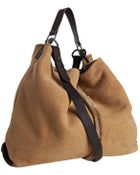 Furla Camel Shearling Elisabeth Hobo - Lyst