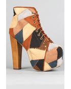 Jeffrey Campbell The Lita Patch Shoe in Tan Suede Combo - Lyst