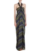 Lanvin Striped Maxi Dress - Lyst