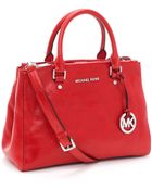 Michael Kors Medium Bedford Dressy Tote, Red - Lyst