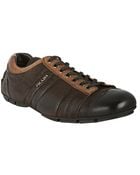 Prada Sport Ebony And Oak Leather Sneakers - Lyst