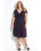Adrianna Papell Ruffle Chiffon Dress - Lyst