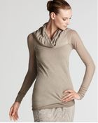 Donna Karan New York Two Tone Double Layer Cowlneck Top - Lyst