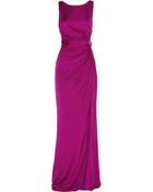 Roberto Cavalli Ruched Silk-jersey Gown - Lyst