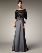 Tadashi Shoji Lace and Sequin Bodice Gown - Lyst