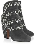 Alaïa Studded Suede Ankle Boots - Lyst