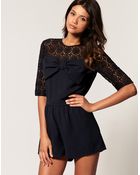 ASOS Collection Asos Lace Bow Playsuit - Lyst