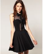 ASOS Collection Asos Skater Dress with Collar - Lyst