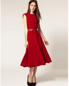 ASOS Collection Asos Midi Dress with Contrast Belt - Lyst