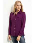 Burberry Brit Crepe Button-Front Shirt - Lyst