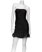 Halston Heritage Gathered Pleated Silk Chiffon Dress - Lyst