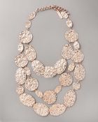 Oscar de la Renta Hammered Disc Necklace - Lyst