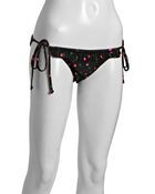 Shoshanna Black Cherries Print String Bikini Bottom - Lyst