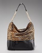 Christian Louboutin Mariane Tiger-print Raffia Hobo - Lyst